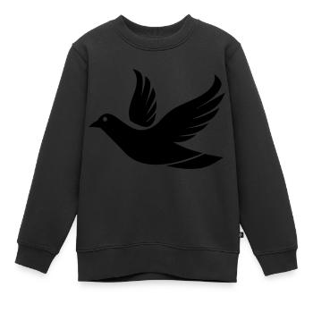 Fliegende Taube im Himmel - Illustration - Kinder Premium Organic Sweatshirt - Schwarz - Vorne - AI Model Kid Female (0cm)