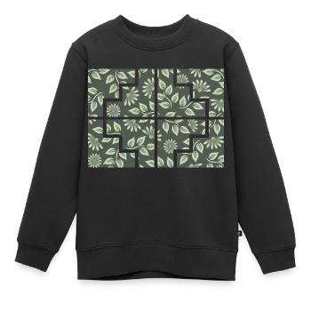 Geometrische Pflanze - Kinder Premium Organic Sweatshirt - Schwarz - Vorne - AI Model Kid Female (0cm)