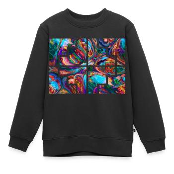 Geometrische Farbe - Kinder Premium Organic Sweatshirt - Schwarz - Vorne - AI Model Kid Female (0cm)