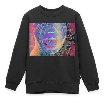 Art numérique « mange ma langue » TTT - Sweat Premium enfant bio - noir - Devant - AI Model Kid Female (0cm)