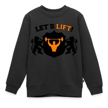 La musculation permet de soulever 2 - Sweat Premium enfant bio - noir - Devant - AI Model Kid Female (0cm)
