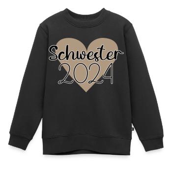 Schwester 2024 - Kinder Premium Organic Sweatshirt - Schwarz - Vorne - AI Model Kid Female (0cm)