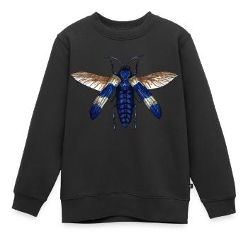 Grand coléoptère bleu - Sweat Premium enfant bio - noir - Devant - AI Model Kid Female (0cm)