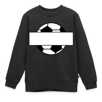 Fußball Namensschild - Kinder Premium Organic Sweatshirt - Schwarz - Vorne - AI Model Kid Female (0cm)