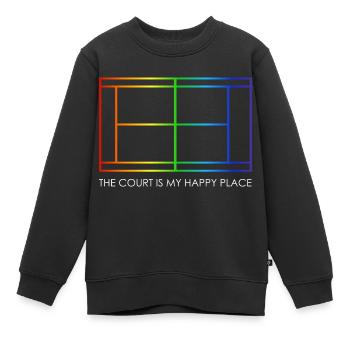 Tennis Matchball Tenniscourt Tennisplatz - Kinder Premium Organic Sweatshirt - Schwarz - Vorne - AI Model Kid Female (0cm)