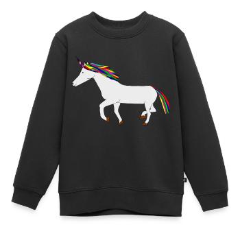 buntes Einhorn - Kinder Premium Organic Sweatshirt - Schwarz - Vorne - AI Model Kid Female (0cm)