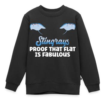 Raies pastenagues, raies manta, raies océaniques, raies - Sweat Premium enfant bio - noir - Devant - AI Model Kid Female (0cm)