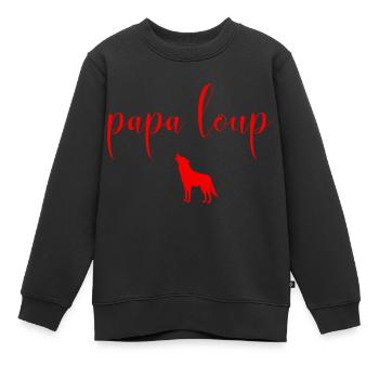 Wolf Daddy - Kinder Premium Organic Sweatshirt - Schwarz - Vorne - AI Model Kid Female (0cm)