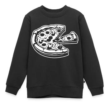 Pizza Restauration rapide Pizzeria - Sweat Premium enfant bio - noir - Devant - AI Model Kid Female (0cm)