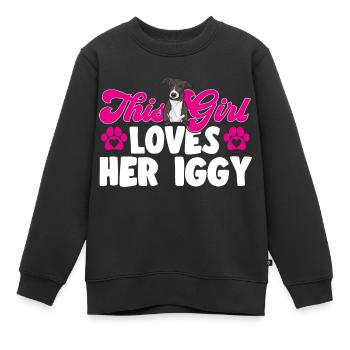 Italienischer Windspiel Windhund Hunde - Kinder Premium Organic Sweatshirt - Schwarz - Vorne - AI Model Kid Female (0cm)