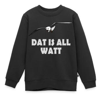 Möwe - dat is all watt - Kinder Premium Organic Sweatshirt - Schwarz - Vorne - AI Model Kid Female (0cm)