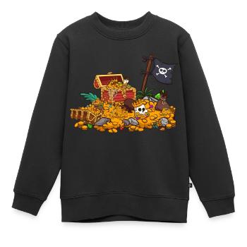 Cartoon Treasure - Kids Premium Organic Sweatshirt - black - Front - AI Model Kid Female (0cm)