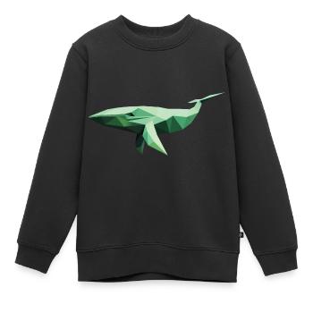 Origami Whale - Kinder Premium Organic Sweatshirt - Schwarz - Vorne - AI Model Kid Female (0cm)