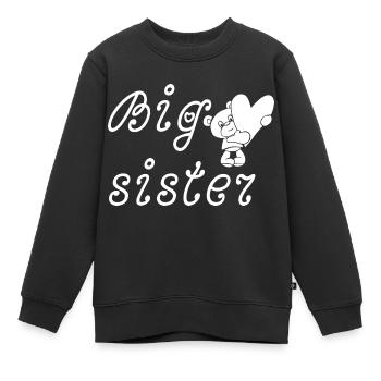 Big Sister - Sweat Premium enfant bio - noir - Devant - AI Model Kid Female (0cm)