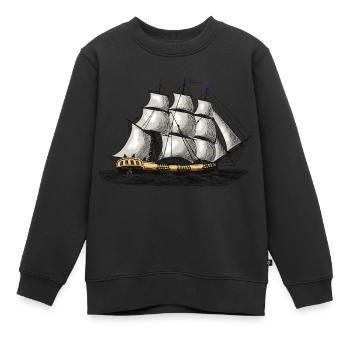 Segelschiff - Kinder Premium Organic Sweatshirt - Schwarz - Vorne - AI Model Kid Female (0cm)