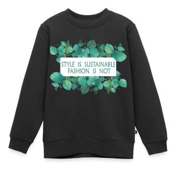 Le style est une mode durable pas - Sweat Premium enfant bio - noir - Devant - AI Model Kid Female (0cm)