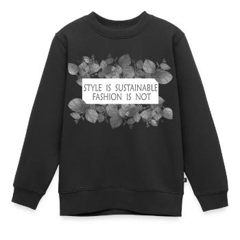 Le style est une mode durable pas - Sweat Premium enfant bio - noir - Devant - AI Model Kid Female (0cm)