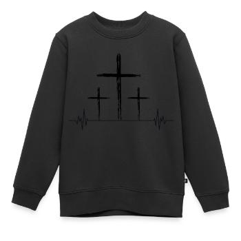 Mourir pour toi - Sweat Premium enfant bio - noir - Devant - AI Model Kid Female (0cm)