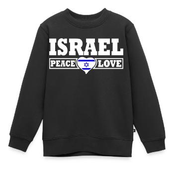 Israel - Sweat Premium enfant bio - noir - Devant - AI Model Kid Female (0cm)