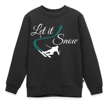 Skieur de neige Let It - Sweat Premium enfant bio - noir - Devant - AI Model Kid Female (0cm)