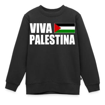 Viva palestina - Kinder Premium Organic Sweatshirt - Schwarz - Vorne - AI Model Kid Female (0cm)