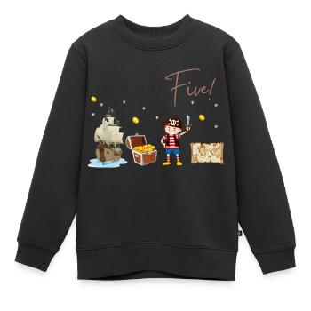 A wild five piratenhafter Geburtstag - Kinder Premium Organic Sweatshirt - Schwarz - Vorne - AI Model Kid Female (0cm)