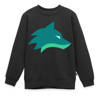 Wolf Logo - Kinder Premium Organic Sweatshirt - Schwarz - Vorne - AI Model Kid Female (0cm)