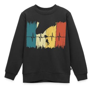 Vintage Fallschirm Herzschlag - Kinder Premium Organic Sweatshirt - Schwarz - Vorne - AI Model Kid Female (0cm)