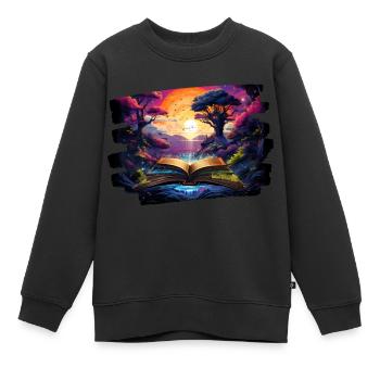 Lumière de l’imagination - Sweat Premium enfant bio - noir - Devant - AI Model Kid Female (0cm)