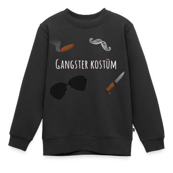 costume de gangster, gangster, carnaval, costume, - Sweat Premium enfant bio - noir - Devant - AI Model Kid Female (0cm)