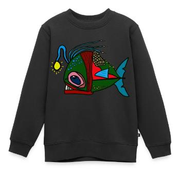 anglerfisch - Kinder Premium Organic Sweatshirt - Schwarz - Vorne - AI Model Kid Female (0cm)