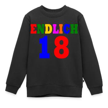 Endlich 18 - Kinder Premium Organic Sweatshirt - Schwarz - Vorne - AI Model Kid Female (0cm)