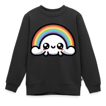 Kawaii Niedlicher Regenbogen - Kinder Premium Organic Sweatshirt - Schwarz - Vorne - AI Model Kid Female (0cm)