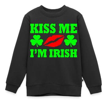 Kiss me im irish - Sweat Premium enfant bio - noir - Devant - AI Model Kid Female (0cm)