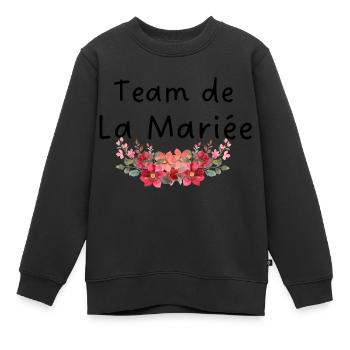 Braut Team Blumen - Kinder Premium Organic Sweatshirt - Schwarz - Vorne - AI Model Kid Female (0cm)