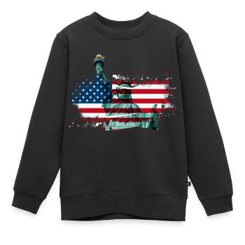 Mosaïque de la liberté : Édition Statue de la Liberté - Sweat Premium enfant bio - noir - Devant - AI Model Kid Female (0cm)