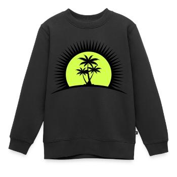 palmier - Sweat Premium enfant bio - noir - Devant - AI Model Kid Female (0cm)