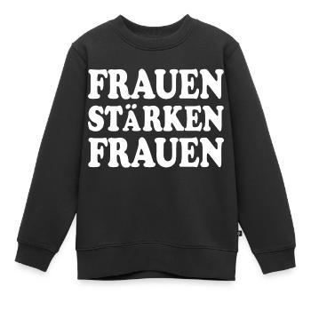 frauen stärken frauen - Kinder Premium Organic Sweatshirt - Schwarz - Vorne - AI Model Kid Female (0cm)