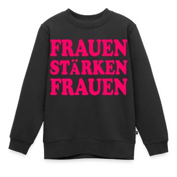 frauen stärken frauen - Kinder Premium Organic Sweatshirt - Schwarz - Vorne - AI Model Kid Female (0cm)