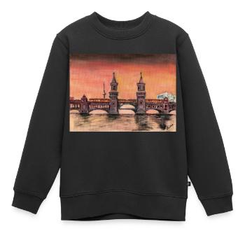 Pont Oberbaum - Sweat Premium enfant bio - noir - Devant - AI Model Kid Female (0cm)