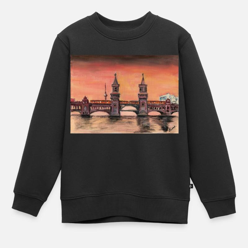 Pont Oberbaum - Sweat Premium enfant bio - noir