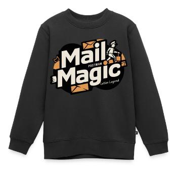 YOUR MAIL CARRIER, LETTER LEGEND - Kids Premium Organic Sweatshirt - black - Front - AI Model Kid Female (0cm)