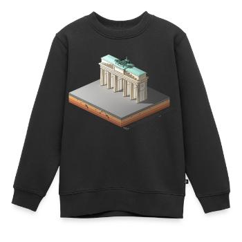 Brandebourg - Sweat Premium enfant bio - noir - Devant - AI Model Kid Female (0cm)