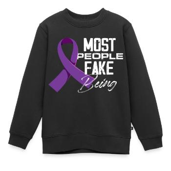 Most people fake being sick Fibromyalgia - Kinder Premium Organic Sweatshirt - Schwarz - Vorne - AI Model Kid Female (0cm)