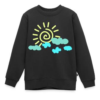 Soleil Ciel - Sweat Premium enfant bio - noir - Devant - AI Model Kid Female (0cm)