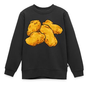 Chicken Nugget Liebhaber Chicken Nuggets - Kinder Premium Organic Sweatshirt - Schwarz - Vorne - AI Model Kid Female (0cm)