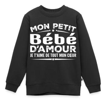 Liebes-Baby-Geschenk, ich liebe dich von ganzem Herzen - Kinder Premium Organic Sweatshirt - Schwarz - Vorne - AI Model Kid Female (0cm)