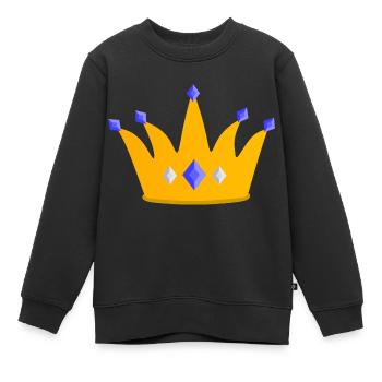 Couronne - Sweat Premium enfant bio - noir - Devant - AI Model Kid Female (0cm)