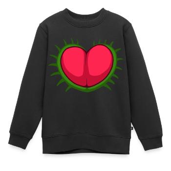 Cœur de Vénus Flytrap - Sweat Premium enfant bio - noir - Devant - AI Model Kid Female (0cm)