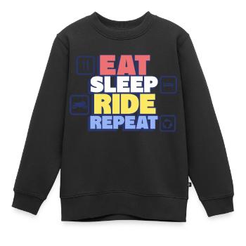 Mangez, dormez, roulez – faire de la Moto - Sweat Premium enfant bio - noir - Devant - AI Model Kid Female (0cm)
